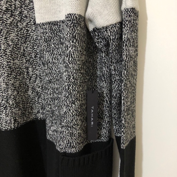 NWT Tahari Chunky Knit Cardigan Hooded M - Picture 7 of 11